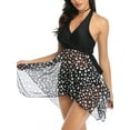 thumbnail image 1 of UKAP Women Tummy Control Swimming Dress Floral Halterneck Swimsuit Backless Swimwear V-Neck Beachwear Bathing Suit, 1 of 6