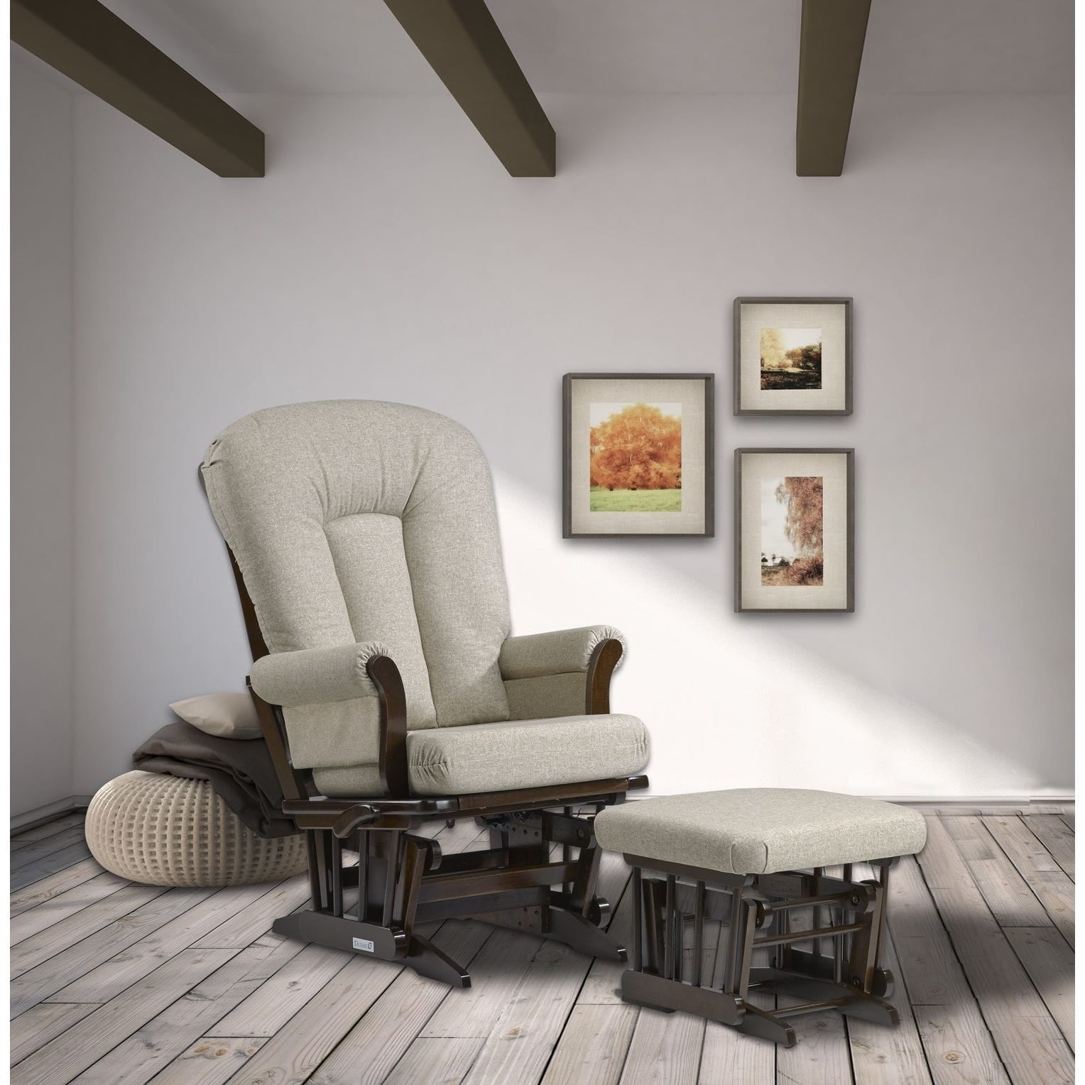 dutailier sleigh glider and ottoman set