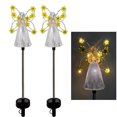 thumbnail image 1 of Paquete de 2 luces solares de ángel LED para jardín, decoración exterior, impermeables, para Halloween y Navidad., 1 of 11