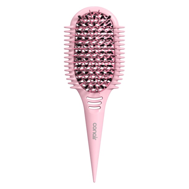 Conair Curl Define Pro - cepillo para polvo desenredante para cabello rizado, doble ventilación con ranuras continuas, cerdas mixtas para desenredar, suavizar y definir rizos, para cabello