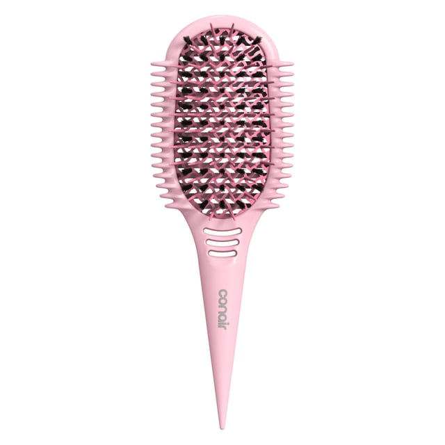 Conair Curl Define Pro - cepillo para polvo desenredante para cabello rizado, doble ventilación con ranuras continuas, cerdas mixtas para desenredar, suavizar y definir rizos, para cabello