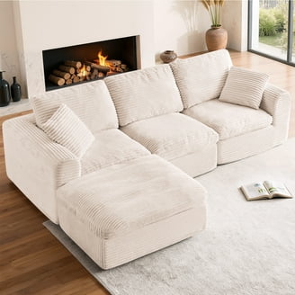 Aukfa 6-Seater L Shaped Sectional Sofa Flannel Fabric - Walmart.com