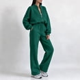 thumbnail image 4 of Gamivast 2 Piece Activewear Sets for Women Cropped Zip up Jacket High Waisted Pants Set Tracksuit Fall Winter Athletic Lounge Outfits Activewear, 4 of 6