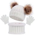 thumbnail image 2 of KYAIGUO Kids Baby Winter Hat Scarf Gloves Set 3pcs for Boys Girls Warm Knit Beanie Cap Circle Scarf Mitten with Fleece Lining for Children 1-5Years Old, 2 of 6