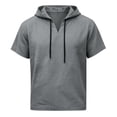 thumbnail image 4 of Squevariel Mens Short Sleeve Hoodie Tshirts Drawstring Hooded Tee Shirt Casual Workout Athletic Summer Hoodie Tees, 4 of 4