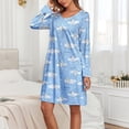 thumbnail image 3 of American Trends Womens Long Sleeve Nightgowns Cotton Nightgowns Sleep Shirt for Women Soft House Dresses Night Gown for Ladies, 3 of 7