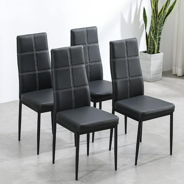 Ktaxon Set Of 4 Pu Leather Dining Side, Leather Dining Room Side Chairs