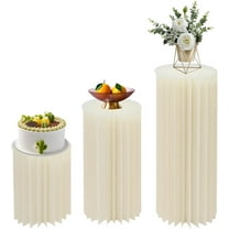 Cylinder Flowers Stand, 3pcs Foldable Cardboard Centerpiece Display Cylinder Pedestal Wedding Cake Flowers Display Stand Decoration Dessert Table Columns Display for Wedding Party Garden Decoration