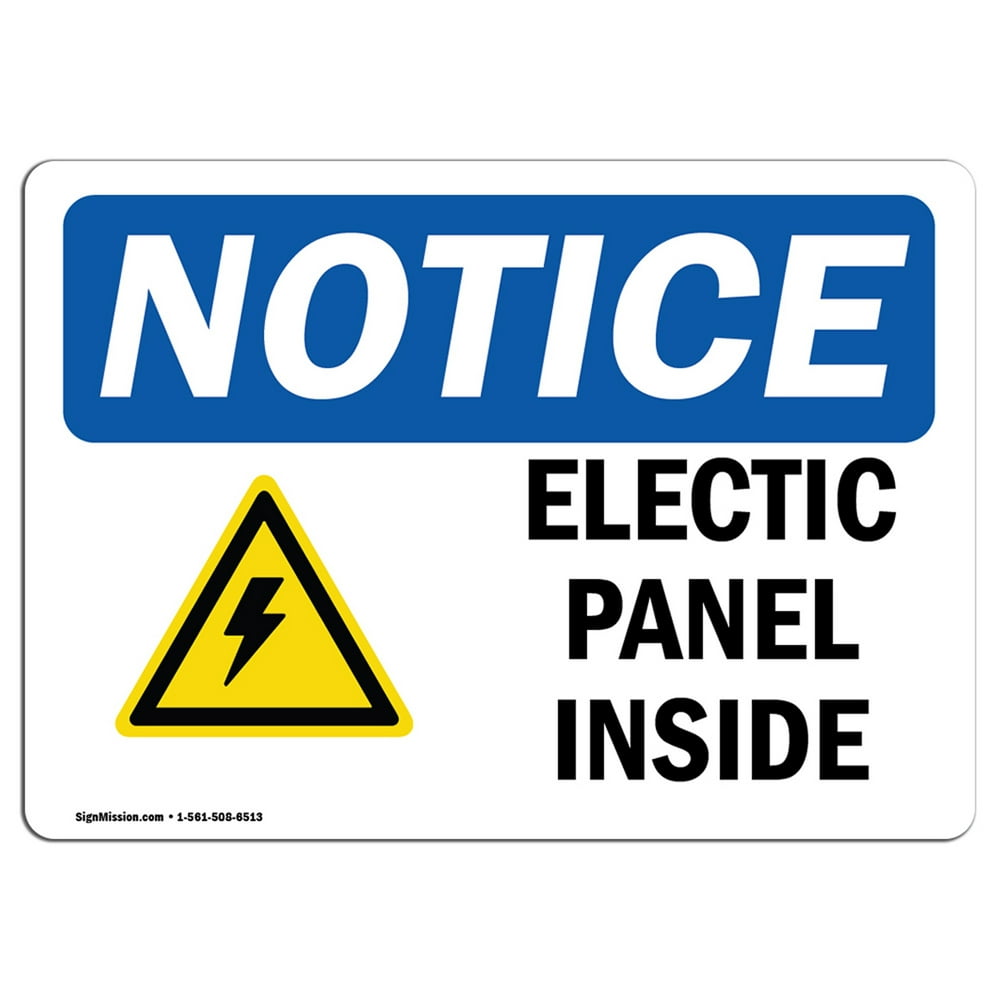 OSHA Notice Electrical Panel Inside Sign With Symbol Heavy Duty