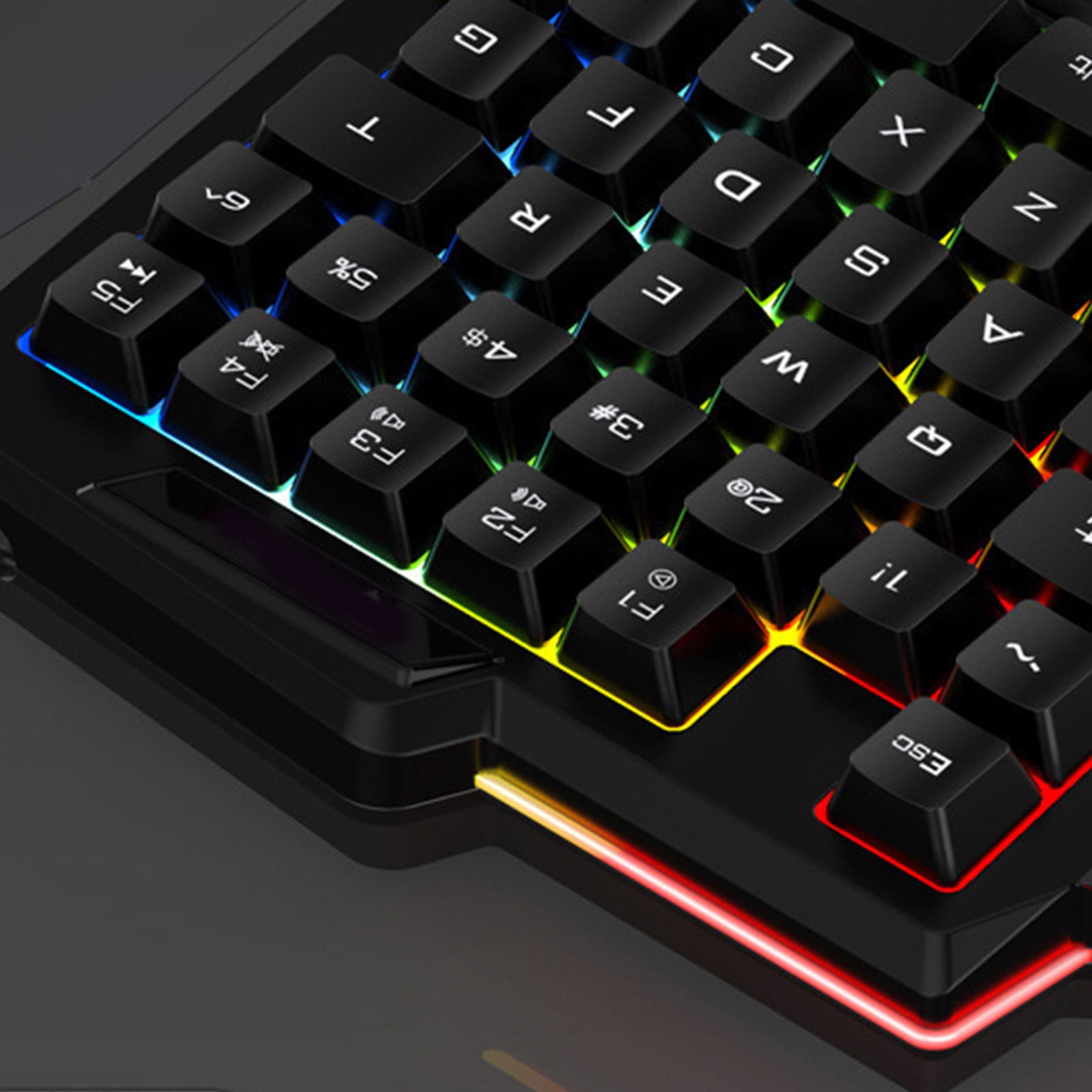 Single Handed Mechanical Feel Keyboard with USB Corded Small Keypad Color Backlight For Programmers and Designers