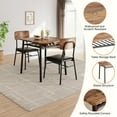 thumbnail image 3 of GAOMON 3-Piece Modern Dining Table Set with 2 Upholstered Stools & Storage Rack – Ideal for Small Spaces, 3 of 6