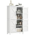 thumbnail image 1 of HOMCOM Bathroom Storage Cabinet, Farmhouse Floor Cabinet with Doors, White, 1 of 10