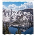 thumbnail image 3 of Ambesonne Nature Scene Shower Curtain, Crater Lake Spring, 69"Wx84"L, Dark Indigo and Sea Blue, 3 of 3