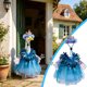 thumbnail image 5 of Conjunto de disfraz de princesa de plumas azules de 23 pulgadas para decoración de porche con varita estelar, tocado y accesorios para decoración de jardín, patio y patio trasero, 5 of 9