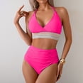 thumbnail image 2 of RQYYD Two Piece Swimsuit for Women's High Waisted Bikini Sets Two Piece Swimsuit Tummy Control Bathing Suit V Neck Swimwear Swim Suit, 2 of 3