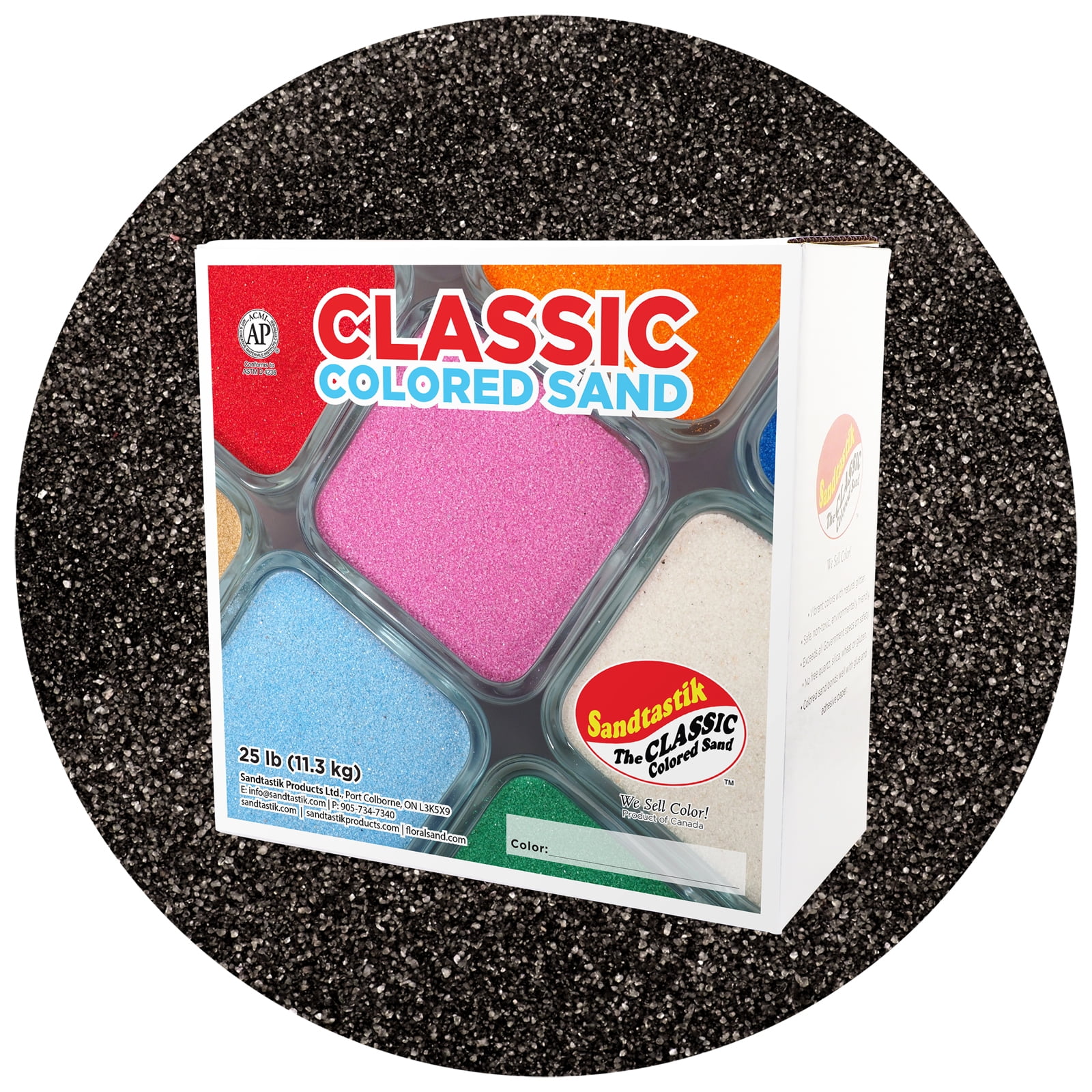 Classic Colored Sand, Black, 25 lb (11.3 kg) Box