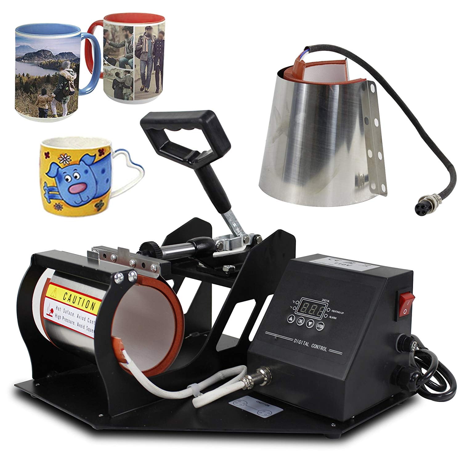 Details about   VEVOR Heat Press 1200W Bottle/Cup/Mug Digital Transfer Sublimation Machine DIY 