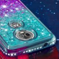 thumbnail image 6 of SOATUTO For Motorola E5 Plus Case Moto E5 Supra Glitter Case Sparkle Glitter Flowing Liquid Quicksand with Shiny Bling Diamond Women Girls Cute Case For Motorola E5 Plus / E5 Supra - Green+Purple, 6 of 7