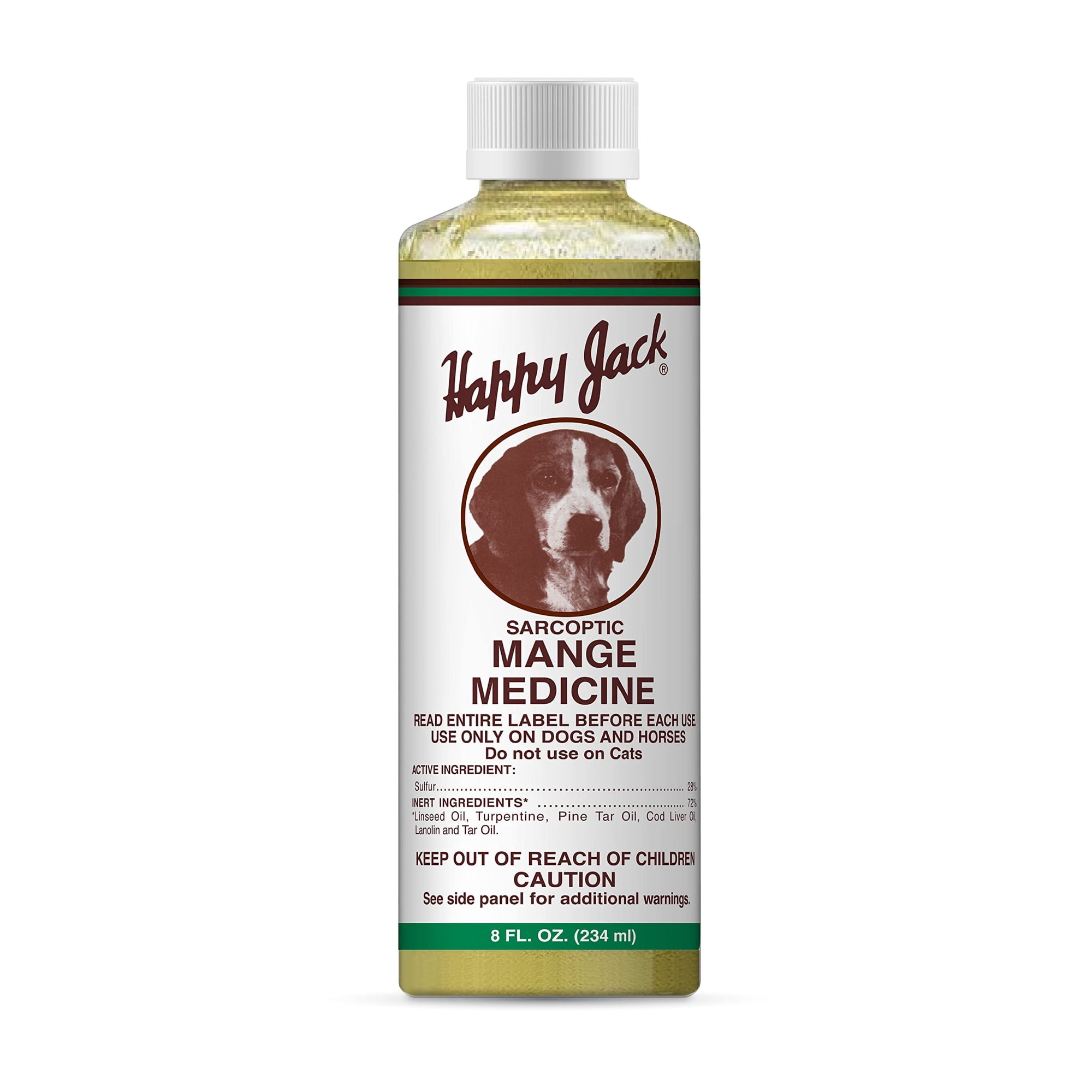 Happy Jack Mange Medicine for Dogs & Horses - Soothes Hot Spots, Mange, Fungi, Allergies, Eczema - 8 oz