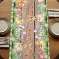 thumbnail image 5 of Table Runners 72 Inches Long Dress Scarves, Happy Easter Bunny Farmhouse Kitchen Table Runner, Coffee Tablerunners, Spring Floral Wooden Sage Green Plaid 14x72 Inch, 5 of 9