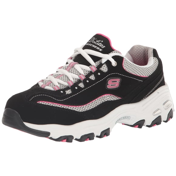 Tenis Skechers D'lites Life Saver con Espuma Memory Foam para Mujer Negro/Rosa
