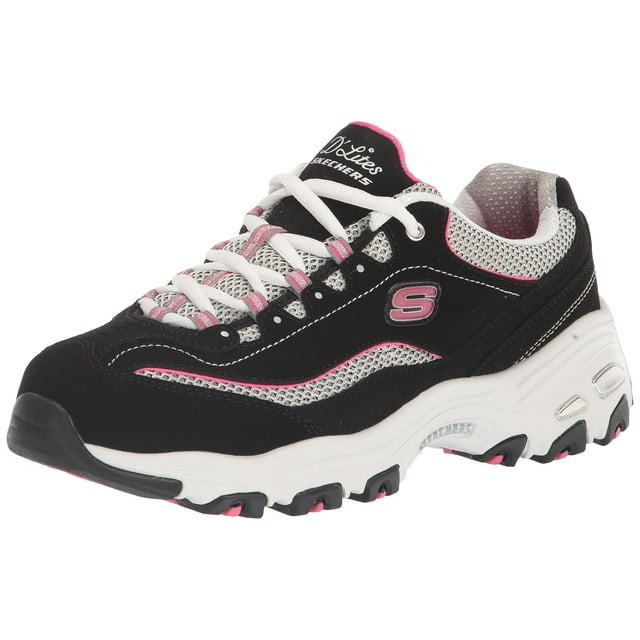 Tenis Skechers D'lites Life Saver con Espuma Memory Foam para Mujer Negro/Rosa
