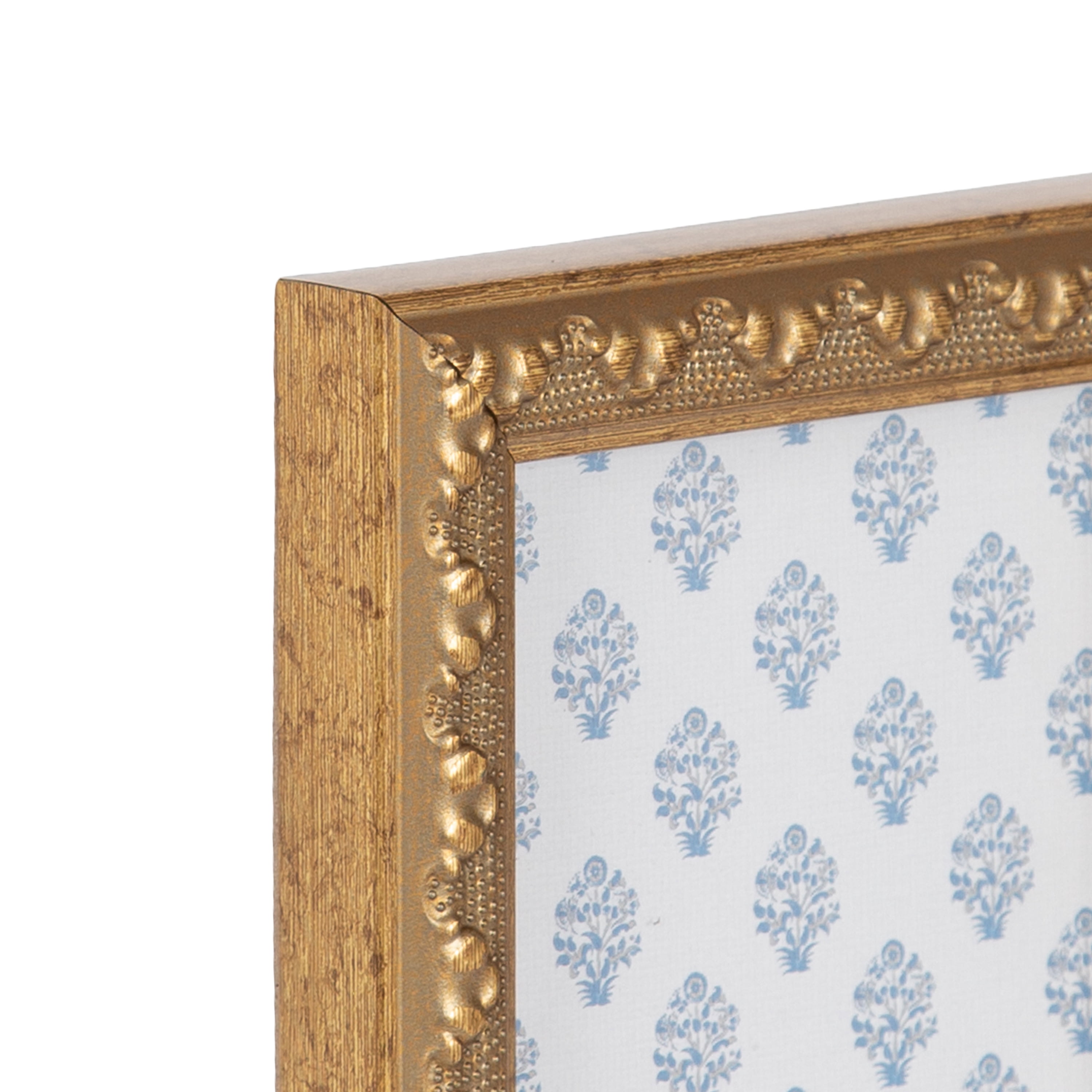 DesignOvation – 4x6 Picture Frame – Slim Ornate Antique Gold Tabletop Photo Frame