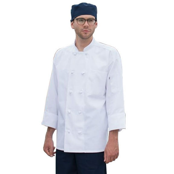 0403-2505 Extra Large Chef Coat 10 Knot in White