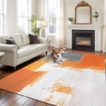 thumbnail image 2 of 6'x9' Area Rugs, Burnt Orange Gray Indoor Outdoor Area Rug for Living Room Bedroom, Geometric Oil Painting Abstract Modern Washable Bathroom Rugs Kitchen Floor Carpet Mats Home Decor Aesthetic, 2 of 8