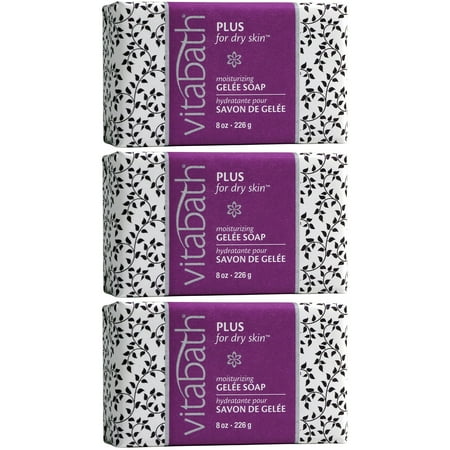 Vita Bath Moisturizing Bar Soap - Vitabath Plus for Dry Skin 8 oz Gelee Bar Soap - Pack of 3