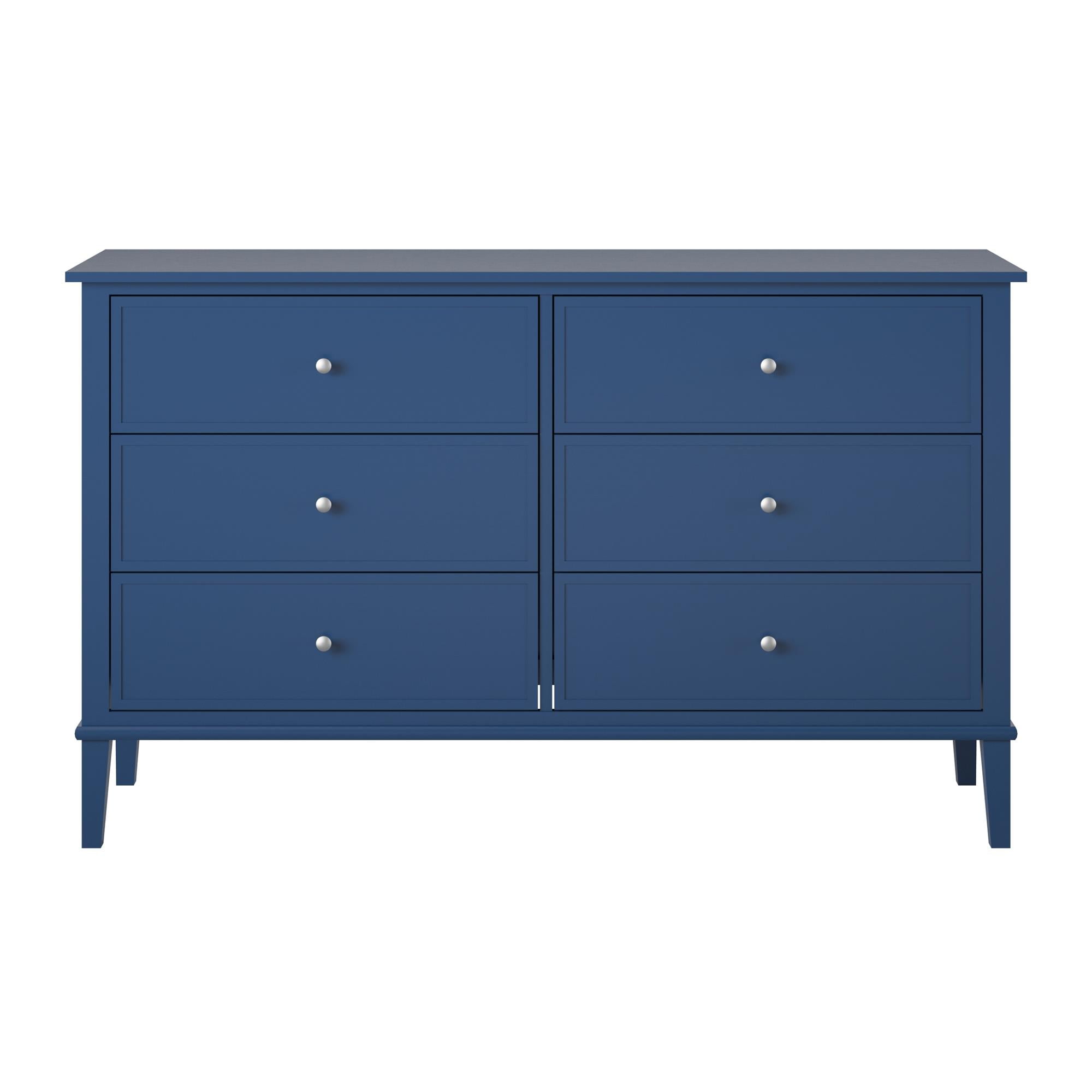 Desert Fields Eclectic Boho 6-Drawer Dresser, Navy