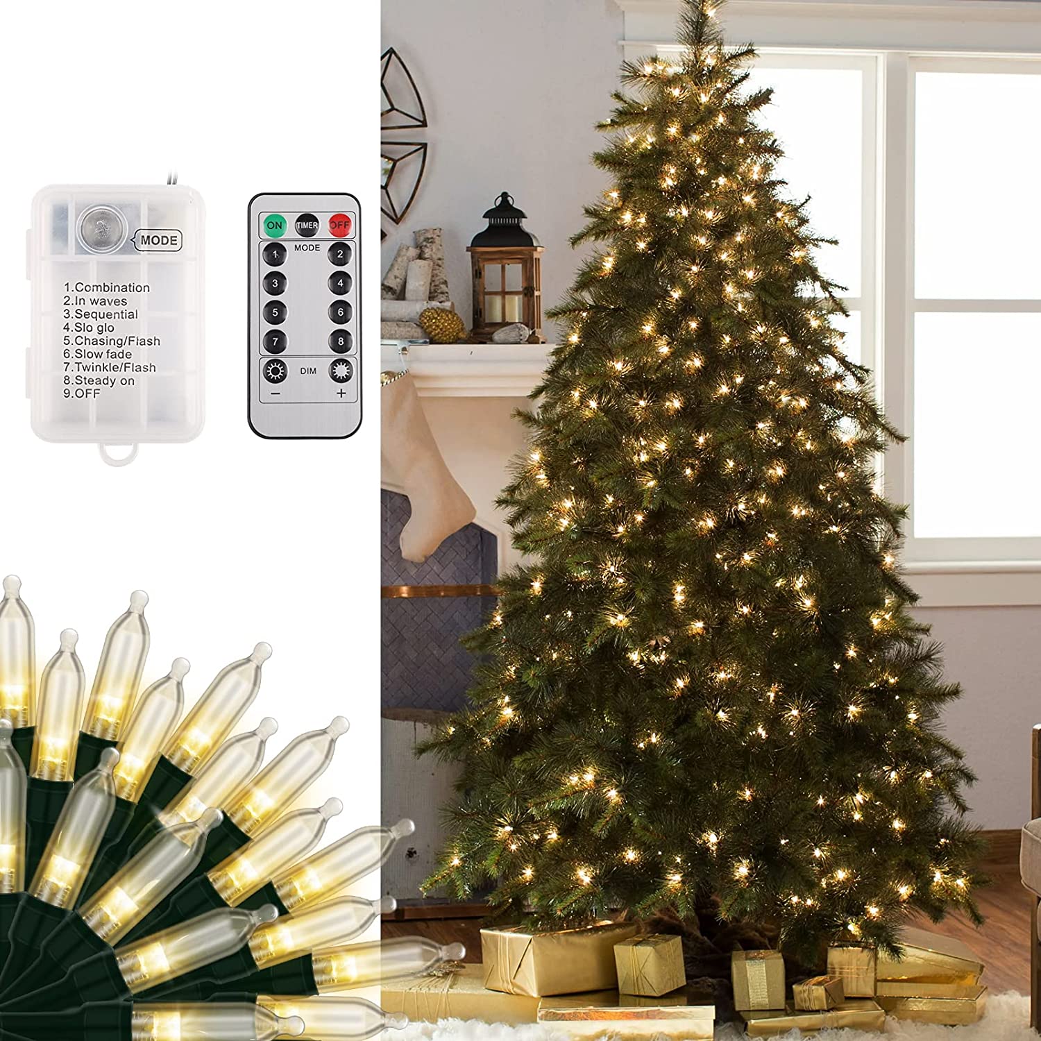 100 warm white christmas tree lights