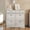 Antique White 633, variant on Slim Media Stand for PS5 and Xbox, 44.49 Game Console Storage Cabinet with 2 Drawers and 3 Hooks, Antique White MDF Cabinet for Living Room