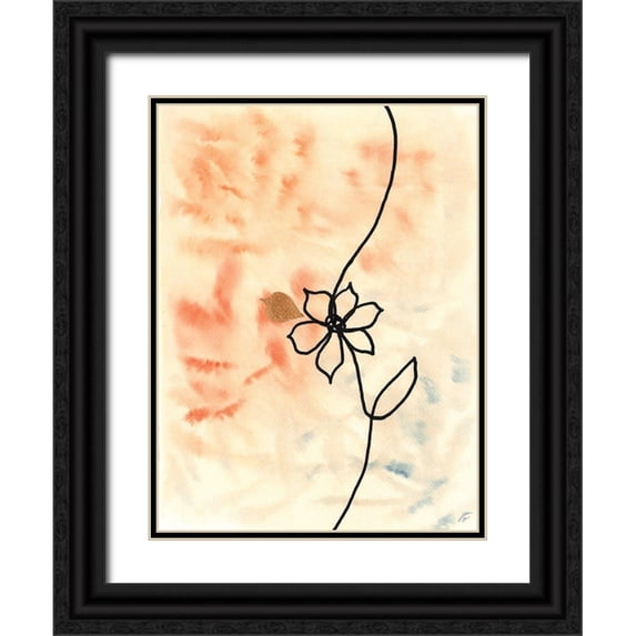 Lee, Judson 19x24 Black Ornate Wood Framed with Double Matting Museum Art Print Titled - Textured Flower I