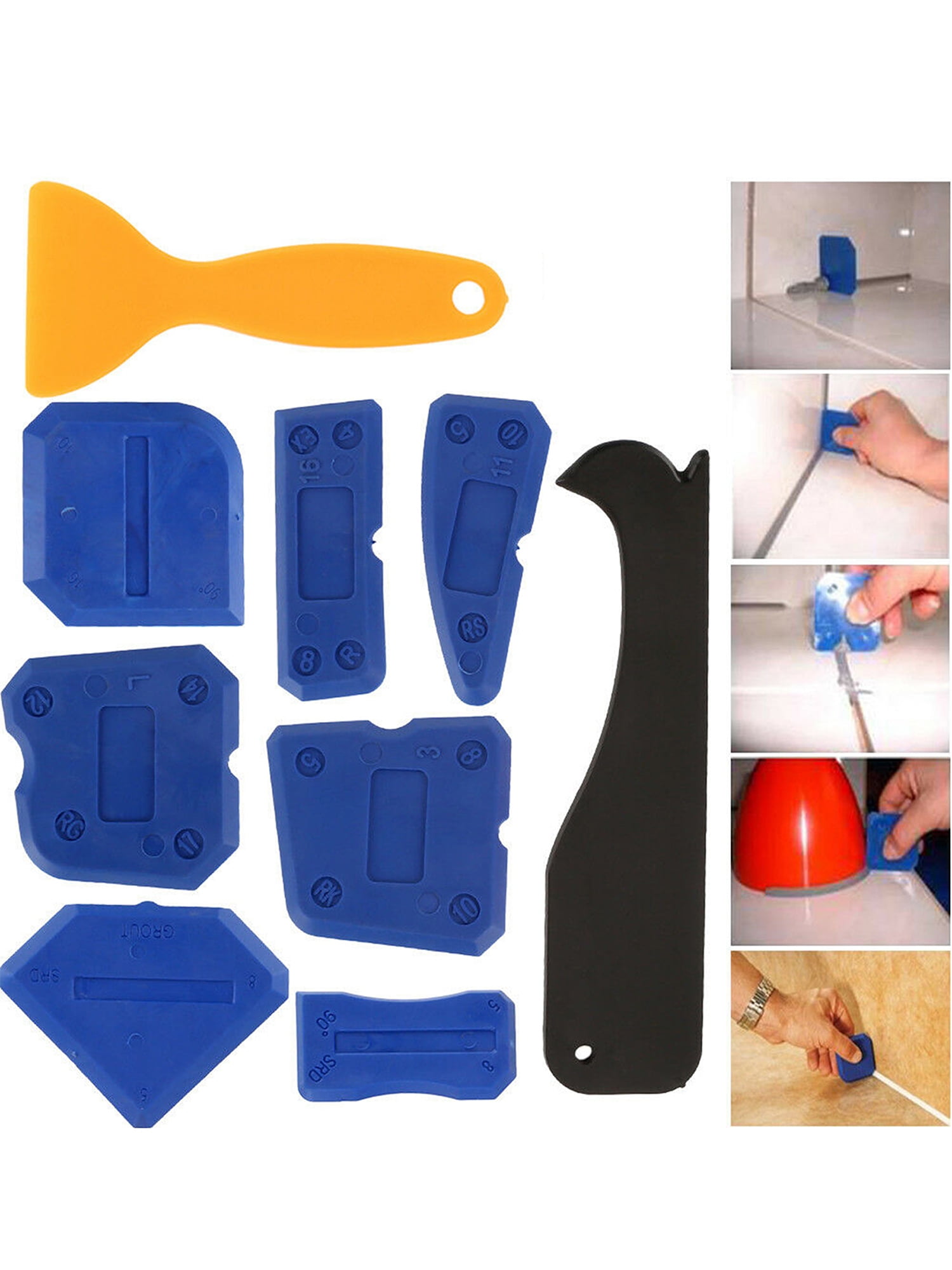 9 Pcs Silicone Sealant Spreader Finishing Caulking Tool Kit Caulk