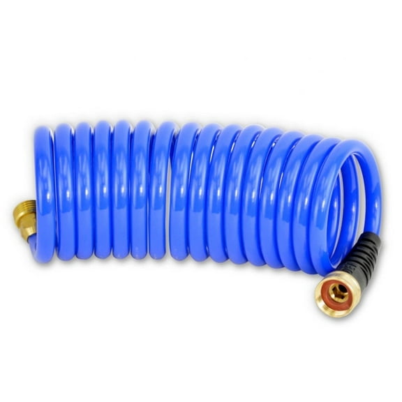 HoseCoil Standard 15 ft Blue Hose, Flex Relief, 3/8" ID, Home, Garden, RV, Marine, Water, 1 Pack
