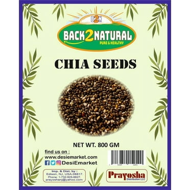 Back2Natural Chia Seeds 800gm ~ All Natural | Vegan | Gluten Friendly | NON-GMO