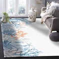 thumbnail image 4 of Area Rugs Indoor Non-Slip Rectangle Rug 2.7x5 Ft Seagrass Coral Ocean Retro Watercolor Countryside Rug Rubber Backing Floor Mats Non Shedding Home Decor Carpet for Entryway Living Room, 4 of 8