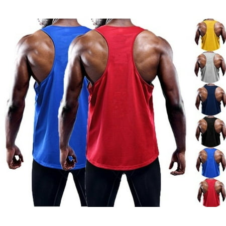 Mens Sleeveless Bodybuilding Tank Tops Gym T-Shirt Muscle Sports Vest Singlet (Best Shirt To Wear Under Ballistic Vest)