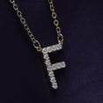 thumbnail image 5 of 1/5 Carat Round Cut Lab Created Moissanite Diamond Initial Letter "F" Pendant Necklace In 14K Yellow Gold Over Sterling Silver Along With 18" Chain (G-H Color, VVS1 Clarity, 0.20 Cttw), 5 of 8