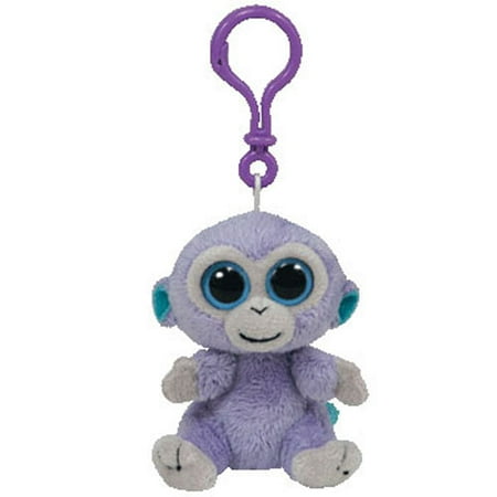 - TY Beanie Boos - BLUEBERRY the Monkey (Solid Eye Color) (Plastic Key Clip - 3 inch)