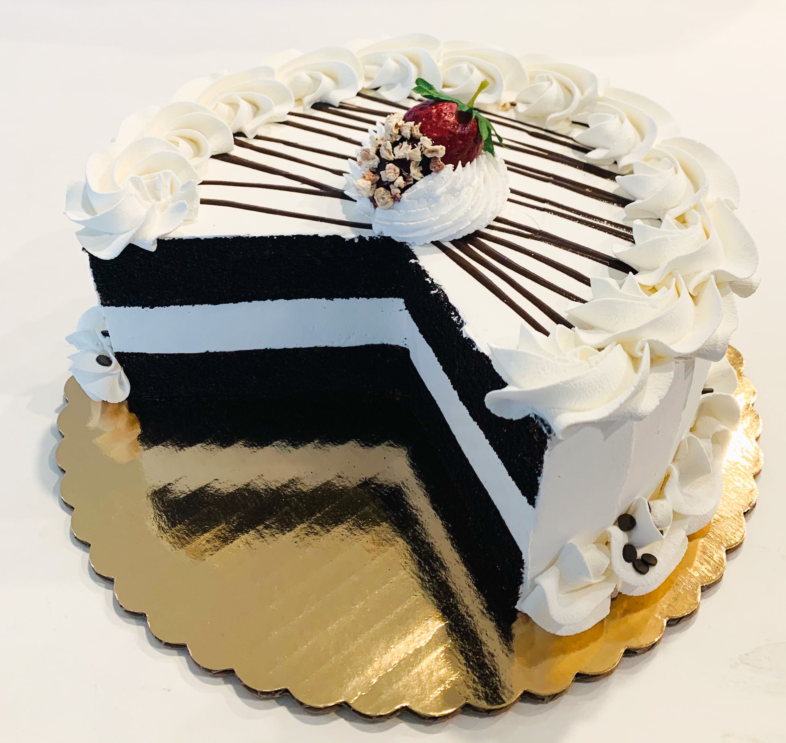 Large Sliced Fake Cake Display 9" Vanilla/ Chocolate Decoration Prop