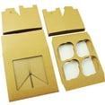 Way To Celebrate! 6.25x6.25x3 inch Kraft Treat Boxes with Window, 3-Count