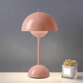 thumbnail image 1 of Desk Lamp Pink, Touch Dimmable 2400mAh Rechargeable, Minimalist Mushroom Retro Design, Bedside Nightstand Lighting, 1 of 4
