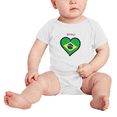 thumbnail image 2 of Brazil Flag Heart Love Cute Baby Clothing Bodysuits Boy Girl Clothes, 2 of 5