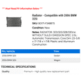 thumbnail image 2 of Radiator - Compatible with 2006 BMW 325i, 2 of 2