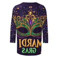 thumbnail image 4 of TIMIFIS 3/4 Hauts à Manches pour Femmes Décontracté Ample Mardi Gras Imprimé Col Rond T-Shirt Chandail Tops de Fête, 4 of 5