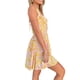 thumbnail image 3 of Lucakuins - Mini vestido de verano para mujer, sin mangas, lazo frontal, busto fruncido, estampado floral, vestido corto de línea A, ropa de playa Lucakuins  moda, 3 of 5