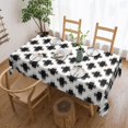 thumbnail image 5 of Rectangle Tablecloth with Wave Lace 60x84 Inch, White Buffalo Plaid Rectangular Table Cloth Wipeable Table Top Cover Kitchen Tablecover for Dining Table, Buffet Parties and Camping, 5 of 8