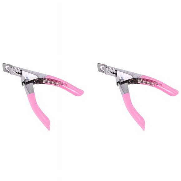2X Nail Clippers for Nails and False Acrylic Nails Easy to Use Pink.